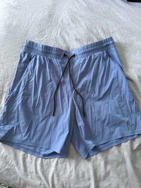 Men's FLX Sky Blue Athletic Swim Shorts with Drawstring Medium